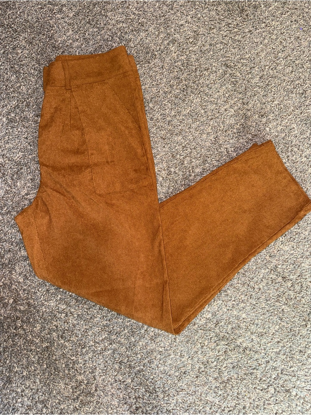 SHEIN Men's Rust Brown Corduroy Trousers